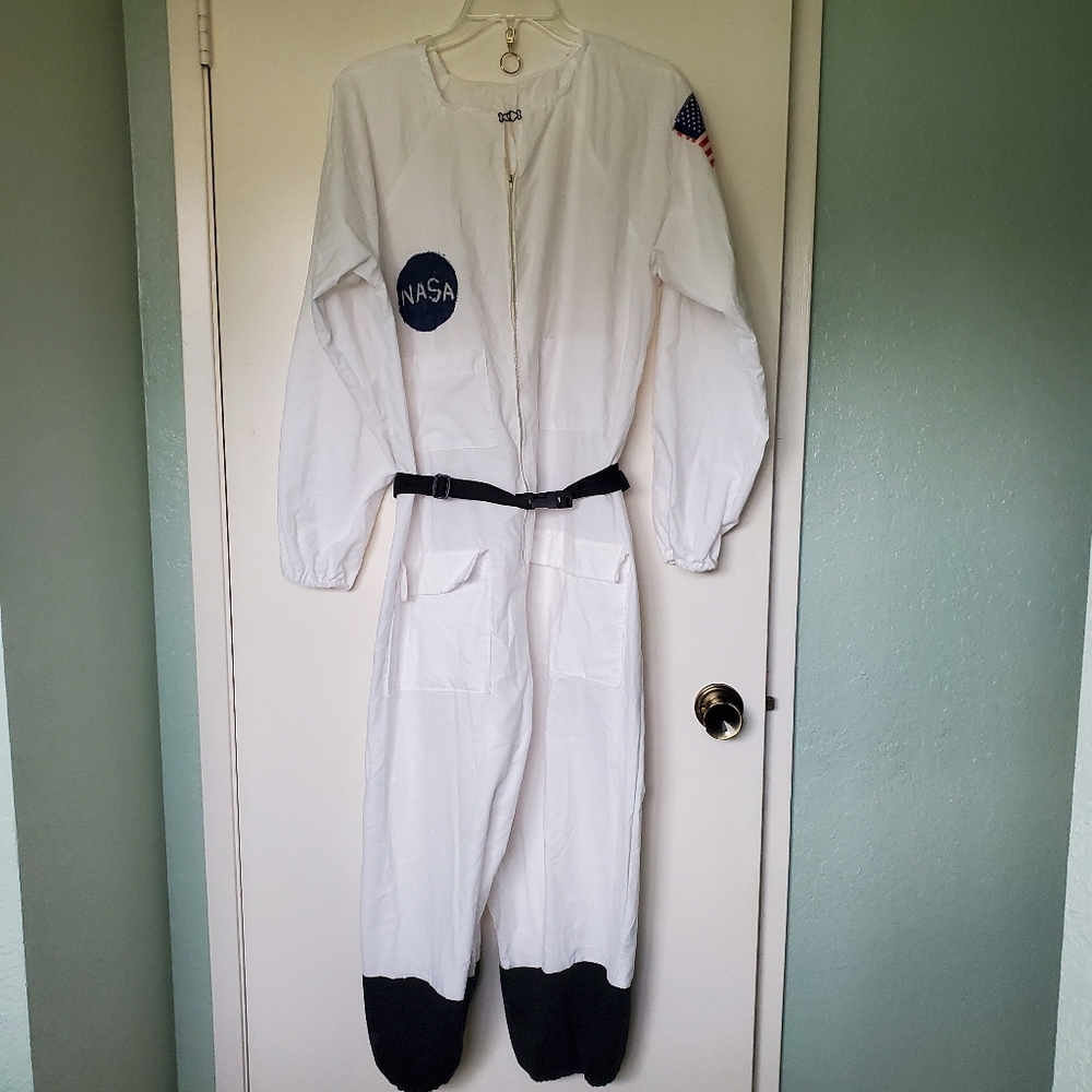 Homemade White NASA Flight Suit Costume Simplicity Pattern Childrens Sz 14/16